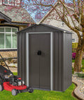 Outdoor Metal Tool Shed 5x3x6 Ft With Lockable Door And Side Window Waterproof Steel Garden Storage Shed For Backyard Lawn