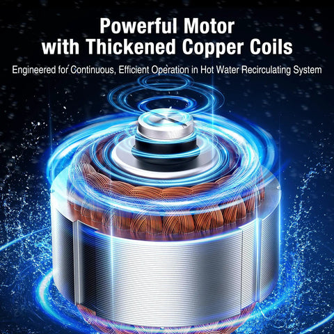 Powerful motor with thickened copper coils for On Demand Hot Water Recirculating Pump 93W 110V Three Speed Control image