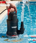 Heavy Duty Submersible Water Pump With 4600 GPH Flow Rate And Built In Filter Base For Quick Basement Drainage Or Pool Cleanup Moves Water Like A Charm Zero Hassle Setup in pool.