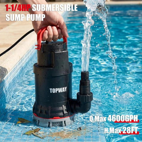 Heavy Duty Submersible Water Pump With 4600 GPH Flow Rate And Built In Filter Base For Quick Basement Drainage Or Pool Cleanup Moves Water Like A Charm Zero Hassle Setup in pool.