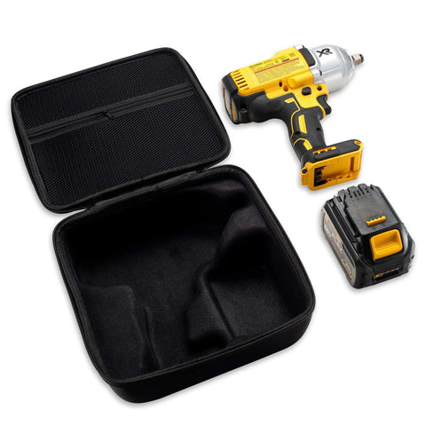 Custom Molded EVA Hard Case For DeWalt 20V Max XR DCF900B DCF899HB DCF899B DCF899P1 DCF899P2 Impact Wrenches displayed open with tools