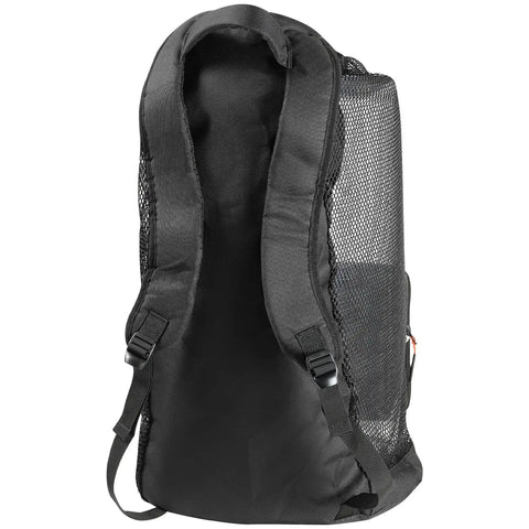 Back view of Cruise Backpack Mesh Elite Foldable Dive Gear Carrier for Flying and Road Trips, 114 liter, showing mesh and straps.