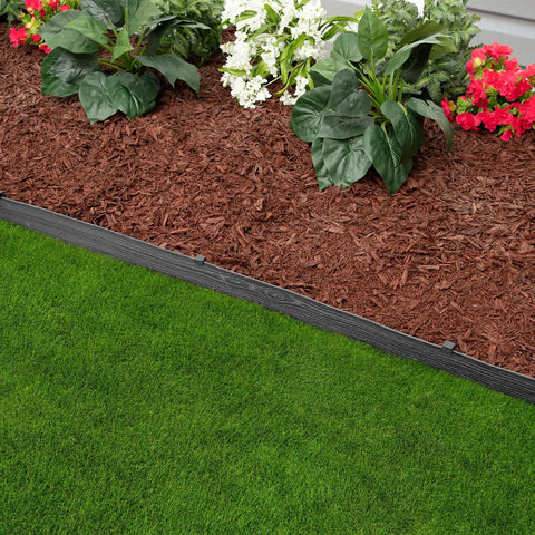 Garden with Heavy Duty Composite Landscape Edging With Anchoring Stakes, 4.5 Inch Straight Top Border, 40 Foot Kit, Black