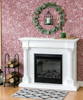 Totally Fresh Mauve Pink Chunky Glitter Peel And Stick Wallpaper For Accent Walls And Vanity Backsplash Premium Self Adhesive Fabric Vinyl Room Decor Slays Hard covering a fireplace area.