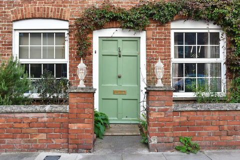 Traditional entrance with Three Light Outdoor Post Lantern With Clear Beveled Glass Panels In White Finish 21 Inch Tall