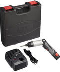 Heavy Duty Cordless Screwdriver Set Featuring Smooth Variable Speed Switches And Two Position Convertible Grip For No Sweat Home Repairs And Slick Electrical Installations with case and charger.