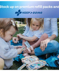 KeepGoing 86-piece colorful kids' first aid refill with bandages and supplies; kit not included