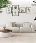 Living room with white sofa, art on wall, and seamless carpet floor; Peel And Stick Carpet Tiles With Built In Memory Foam Cushion For Ultra Comfort Easy DIY Install Soft Residential Carpet With Seamless Look Denali 10 Tiles 22.5 Square Feet