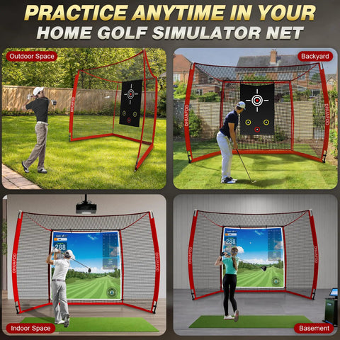 Golf Practice Net With Impact Screen 10 By 8 Feet Ideal For Home Backyard Garage Swing Training Indoor Outdoor Use