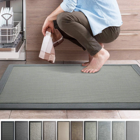 Ergonomic Anti Fatigue Kitchen Mat With Memory Foam Core And Durable Textalene Surface For Comfort While Standing In Kitchen, Bathroom Or Workstation, 39 By 20 By Half Inch, Gray
