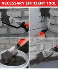 Margin Trowel 5 Inch By 2 Inch Ground Blade One Piece Forged Heavy Duty High Carbon Steel With Soft Grip Handle in use on mortar.