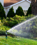 Heavy Duty Gear Drive Rotor Sprinkler On Robust Green Stake With 40 To 360 Degree Adjustable Pattern And 26 To 38 Foot Spray Reach