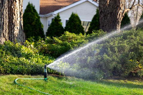 Heavy Duty Gear Drive Rotor Sprinkler On Robust Green Stake With 40 To 360 Degree Adjustable Pattern And 26 To 38 Foot Spray Reach