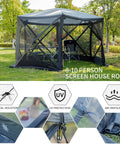 Pop Up Gazebo Screen House Tent 11.5 Ft For 8 To 10 People Instant Canopy Shelter with Netting in outdoor setting