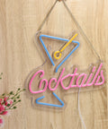 Lit Neon Sign Cocktails For Home Bar And Man Cave Led Dimmable Lights 15x13 Inch USB Cable 70 Inches Flexible Silicone Neon Art