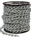 Twist Link Machine Chain 2/0 By 110 Feet Zinc Plated Coil Double Loop Design 495 Pound Working Load Limit Not For Overhead Lifting