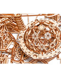 Close-up of assembly pieces from Electric Motorized Wooden Marble Run Kit For Adults A Dope 3D Puzzle That You Build Yourself