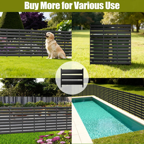 Customizable Outdoor Privacy Fence Screen Panels For Air Conditioners, Trash Cans, And Pool Equipment Enclosures in backyard setup
