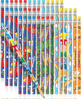 144 Count Attendance Pencils With Erasers For Back To School Kids Assorted Wooden Pencils 19 Cm Long With 4 Patterns