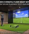 Golf Simulator Projector Cover With Turf Floor Mounted Enclosure For LED Projectors in home golf setup