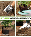 11 Inch Garden Hand Trowel With Wood Handle, Tough As Nails Heavy Duty Polished Stainless Steel Digging Tool used for planting, weeding