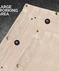 6 Foot By 8 Foot Fiberglass Welding Blanket With Brass Grommets showing large working area and measurements