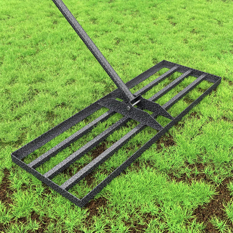 Lawn Leveling Rake 30x10 Heavy Duty With Anti Rust Coating And Adjustable Handle Effort Saving Leveler For Lawns Yards Gardens Farms