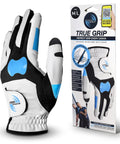 Grip Alignment Training Golf Glove With Non Slip Silicone Palm For A Lockdown Swing, Visual Indicators And Knuckle Cues For Perfect Grip Every Time, Medium Large Left Hand For Right Handed Golfers displayed with package