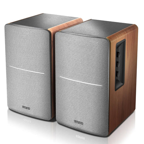 Bluetooth Bookshelf Speakers With Optical Input, Wireless Studio Monitor Vibe, 4 Inch Woofer, 42W RMS, Wood Grain Finish