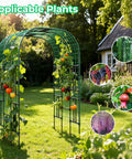Big Ol 7.22 Foot Tall Double Arch Garden Trellis For Climbing Plants And Flowers Large Arbour Archway With Vegetables In Green