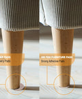 Comparison of felt furniture pads under chair legs showing effectiveness of Felt Furniture Pads Set With 133 Pieces Brown And Beige.