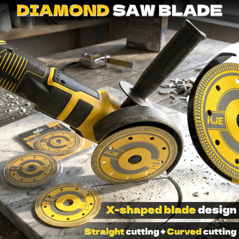 Pro Grade Vacuum Brazed Diamond Hole Saw Kit For Porcelain Tile Granite Marble And Stone 15 Piece Set With Diameters 6 8 19 25 35 50 75 102 Millimeters For Precise Clean Cuts In Ceramic Glass And Stone Surfaces includes diamond saw blade for cutting.