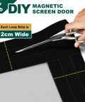 Hand cutting Adjustable Magnetic Screen Door For Wide Openings 36 To 40 Inch Width And 81 To 83 Inch Height, DIY Cut-To-Fit Mesh