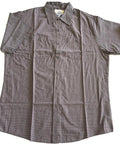 Men's Micro Check Short Sleeve Work Shirt, Heavy Duty Industrial Auto Mechanic Uniform, Stain Resistant Poly Cotton Blend, dual pockets view.