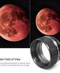 Focal Reducer F6.3 For C Series Schmidt-Cassegrain Telescopes, Fully Multi Coated Corrector shown enhancing moon view