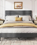 Queen Velvet Upholstered Bed Frame With Tufted Headboard And Reinforced Wood Slats Heavy Duty 1500 Lbs Support Zero Box Spring Needed Easy Assembly in grey