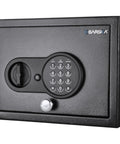 Digital Keypad Safe Box With Solid Steel Construction 0.15 Cu Ft Top Opening Drawer Safe For Home And Office Deadbolts Quick Access