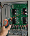 Pocket Size Infrared Thermometer With Wide Temperature Range used to measure electrical panel temperature