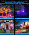 Multicolor Solar Spot Lights Outdoor 100LED with 3.5W Panel Powers Two 40LED Color Changing Spots IP68 Waterproof 9 Lighting Modes
