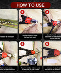 How to use Knuckle-Saving 13 Inch Pop Rivet Gun With 150 Pcs Fasteners during metal projects, showing steps for application.