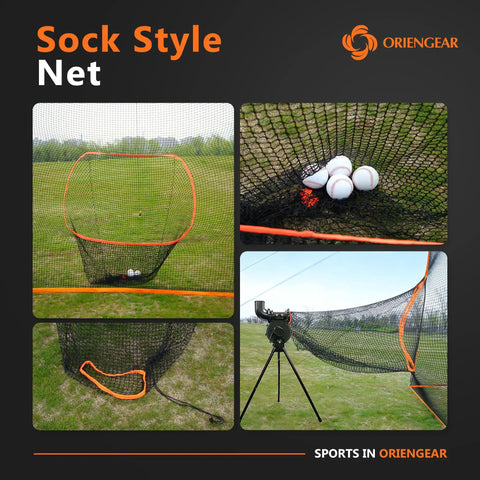 30 Ft Backyard Batting Cage With Frame And Net Heavy Duty Baseball Training Netting for Hitting and Pitching close-up views