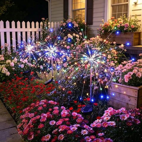 Outdoor Solar Garden Lights Waterproof 200 LED Twinkling Firework String Lights With 8 Modes For Yard Patio Pathway Lawn Fairy Decor