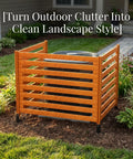 Solid Cedar 3 Panel Privacy Fence Screen For Air Conditioner 36x36 Inches With 4 Metal Stakes Quick Assembly Outdoor Decor