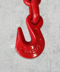 Red grab hook from Two Pack Ratchet Load Binder With Grab Hooks For 1/2 To 5/8 Grade 70 Transport Chain, Heavy Duty Tie Down Tool