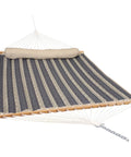 Quilted Double Hammock For Outdoor Chill And Relaxation With Spreader Bars And Pillow Supports Up To 450 Pounds 74 By 55 Inch Bed UV Resistant