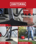 16 Gallon Wet Dry Shop Vacuum With 6.5 Peak HP Heavy Duty Power Detachable Leaf Blower Two In One Portable Vacuum in use