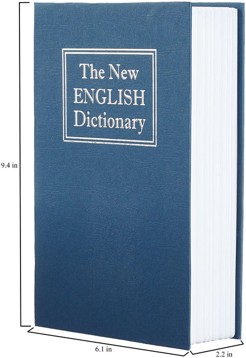 Portable Book Safe Hideaway Stash Box Disguised As A Real Book With Key Lock For Valuables Large Blue Hidden Storage