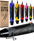 Dual Temp Heat Gun for Crafts, Tiny Yet Mighty Mini Hot Air Tool for Epoxy Resin, Shrink Wrap, Vinyl Wrap, Embossing, Electronics, Candle Making, Sublimation, Phone Repair and DIY Projects in black with stand