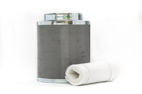 Carbon filter component of 6 Inch Inline Fan Kit With 400 CFM, Built In Speed Controller, Carbon Filter, And 25 Foot Ducting For Grow Tents