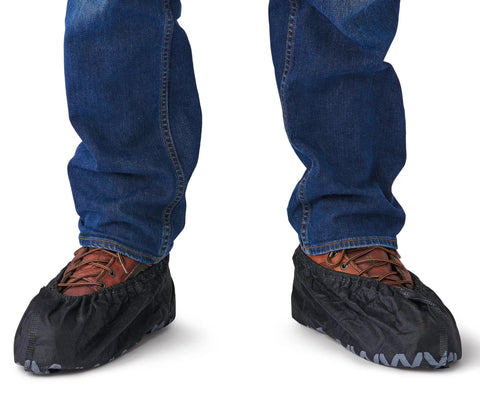 Rugged Boot And Shoe Covers That Slip On Easy And Fit Over Boots Tough As Nails Material With Soft Nonwoven Fabric Floor Safe